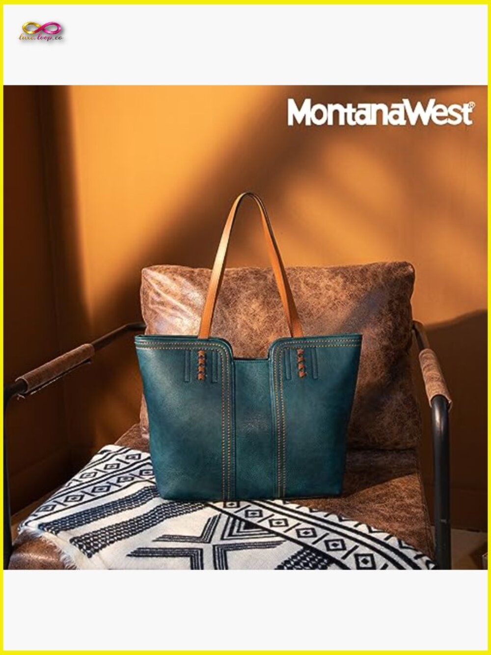 Slouchy Tote Bag with Braided Details Top Zipper Closure Vegan Leather Everyday - Picture 6 of 7